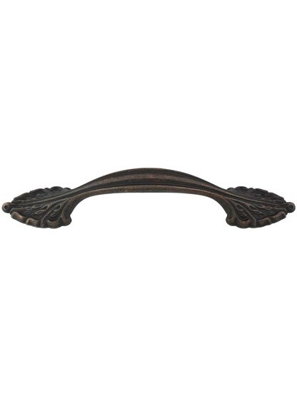Corinthian Cabinet Pull - 3 3/4 inch Center-to-Center in Ancient Bronze.
